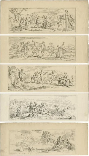De La Fage, Various Characters, 1698, Prints, Set of 5