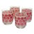 Vintage Libbey Concord Frosted Cranberry Polka Dot Juice Glasses - Set of 4 For Sale