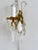 Vintage French Brass and Crystal Glass Floral Wall Sconces in the style of Maison Baguès, 1940s, Set of 2 For Sale - Image 10 of 17