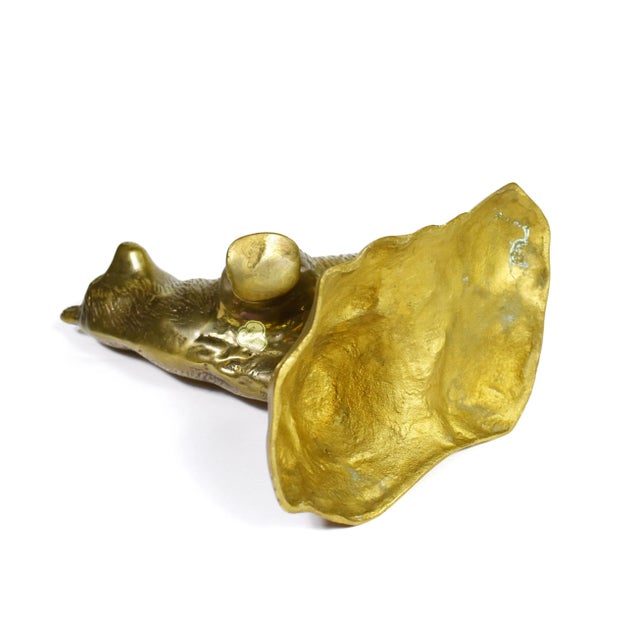Brass Vintage Large Gold Brass Bear Animal Figurine For Sale - Image 8 of 8