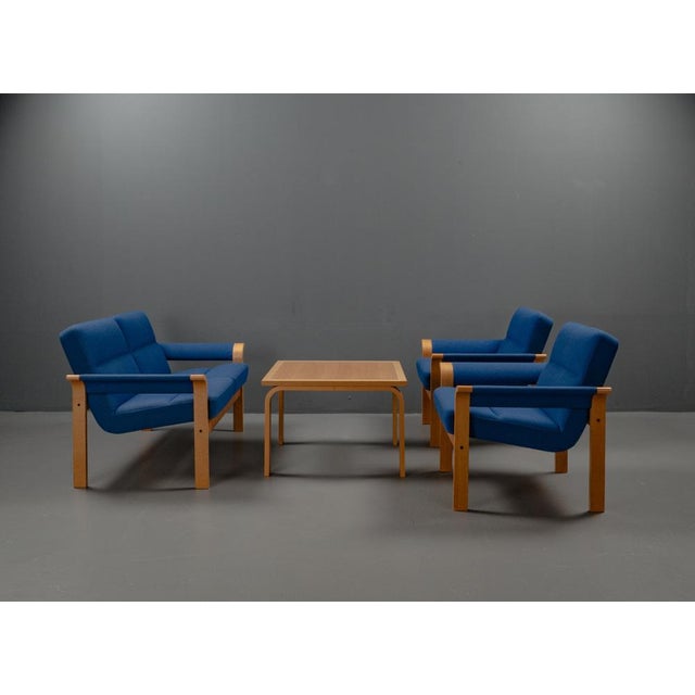 1970s Coffee Table and Armchairs by Rud Thygesen & Johnny Sorensen for Magnus Olesen, 1975, Set of 5 For Sale - Image 5 of 18