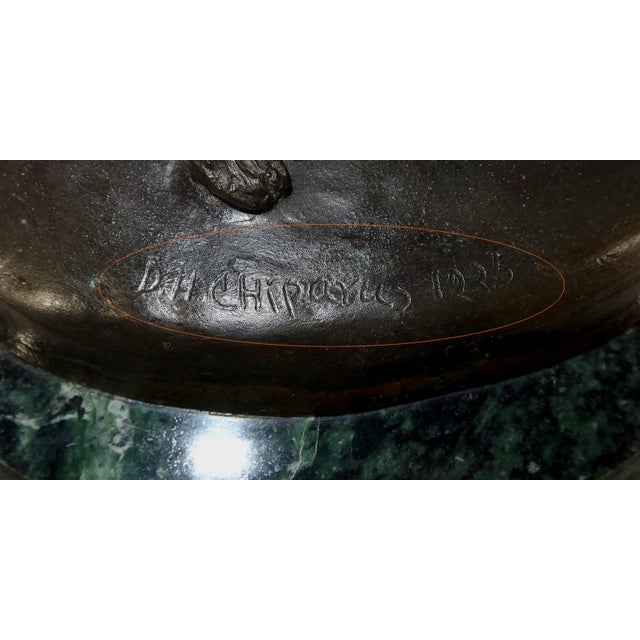 Copper The Lady with the Greyhound Bronze after D. Chiparus, 20th Century For Sale - Image 8 of 18