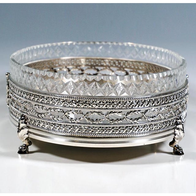 Art Nouveau Silver Jardiniere with Glass Insert by J. C. Klinkosch, 1900 For Sale - Image 3 of 7