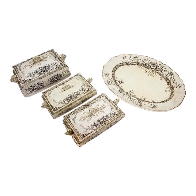 Vintage Staffordshire Farmhouse Serving Pieces - Set of 4 For Sale