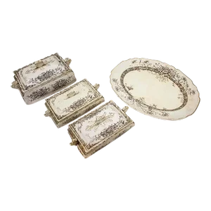 Vintage Staffordshire Farmhouse Serving Pieces - Set of 4