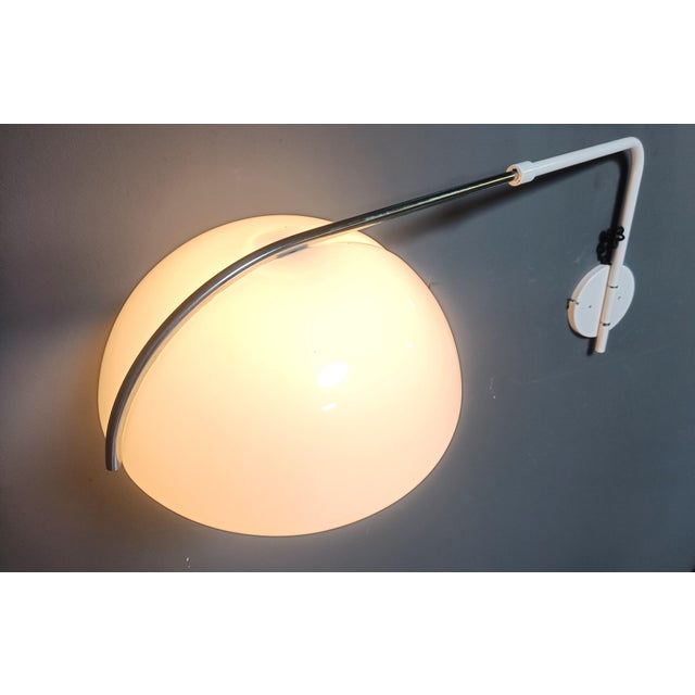 White Vintage Wall Lamp by Luigi Massoni for Guzzini, 1970s For Sale - Image 8 of 12