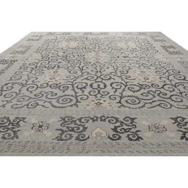 Baby Blue Vintage Baby Blue Pakistani Rug, 11’07 X 14'05 For Sale - Image 8 of 9