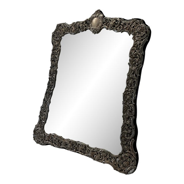 After a XIX - C. Rare Gem Silver Victorian Mirror , One of a Kind. For Sale