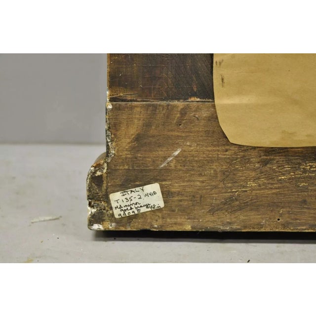 Antique Italian Florentine Giltwood Distressed Gold Looking Glass Wall Mirror For Sale - Image 10 of 12