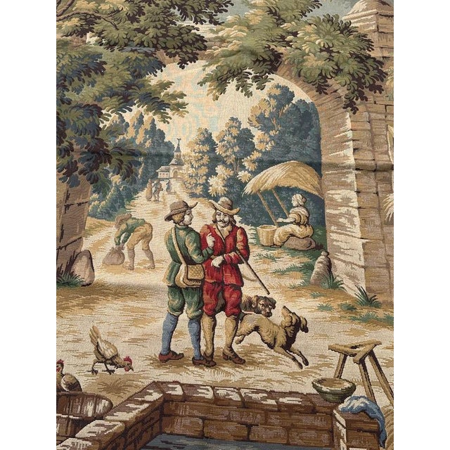 Mid-Century French Jacquard Tapestry by Jules Pansu, Paris Beautiful mid-20th-century French Jacquard tapestry, bearing...