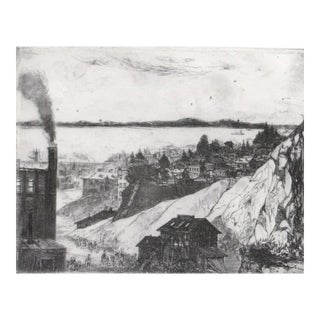 1915 John Winkler Quarry on Telegraph Hill Etching For Sale