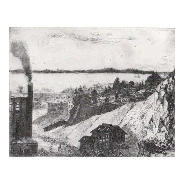 1915 John Winkler Quarry on Telegraph Hill Etching For Sale