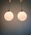 Large Art Deco Pendant Lights in White Opaline, 1930s, Set of 2 For Sale - Image 9 of 13
