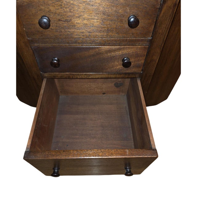 Antique Mahogany Bow-Front Sideboard Server With Drawers & Curved Storage For Sale - Image 10 of 11
