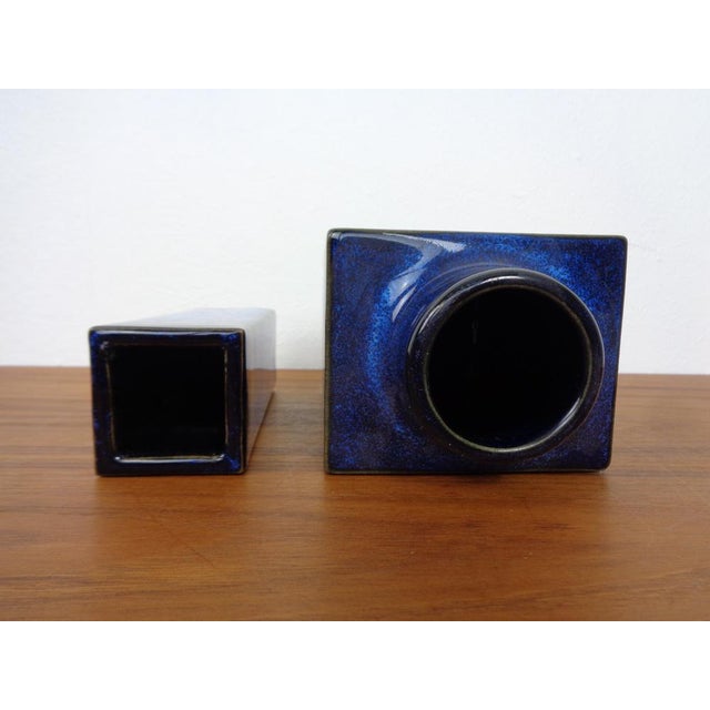 Blue Japanese Ceramic Vases, 1960s, Set of 2 For Sale - Image 11 of 16