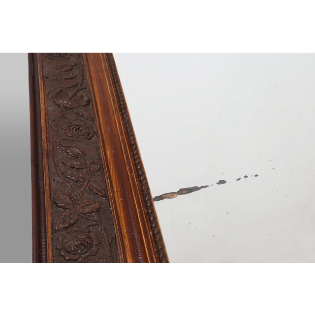 Louis Philippe Mirror in Plaster and Wood with Handcrafted Decorations, France, 1890s For Sale - Image 5 of 12