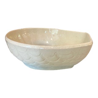1930’s Large Mountainside Pottery Salt Glazed Shell Shape Bowl For Sale