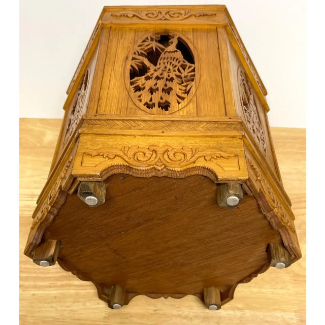 Diminutive American Aesthetic Movement peacock Motif pedestal of side table of hexagonal form with a stylized Greek key...