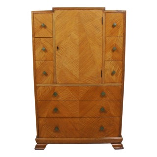 Vintage Art Deco Tallboy Cabinet, 1930s For Sale