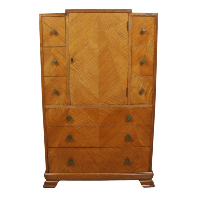 Vintage Art Deco Tallboy Cabinet, 1930s For Sale