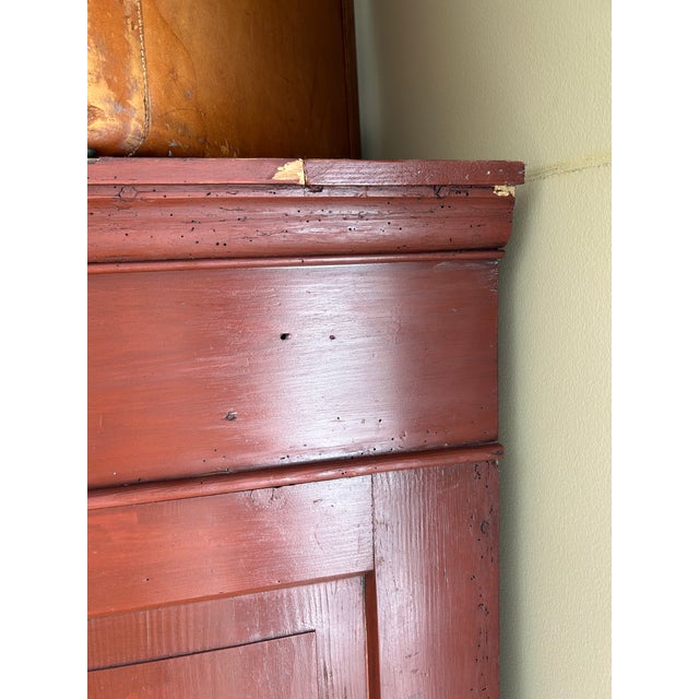 Brick Red Painted Wardrobe With Floral Bouquet Detailing For Sale - Image 8 of 8
