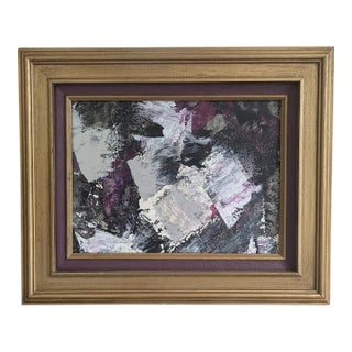 Vintage Original Abstract Expressionist Painting Framed For Sale