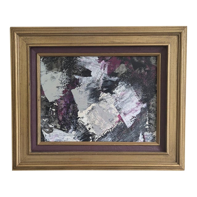 Vintage Original Abstract Expressionist Painting Framed For Sale
