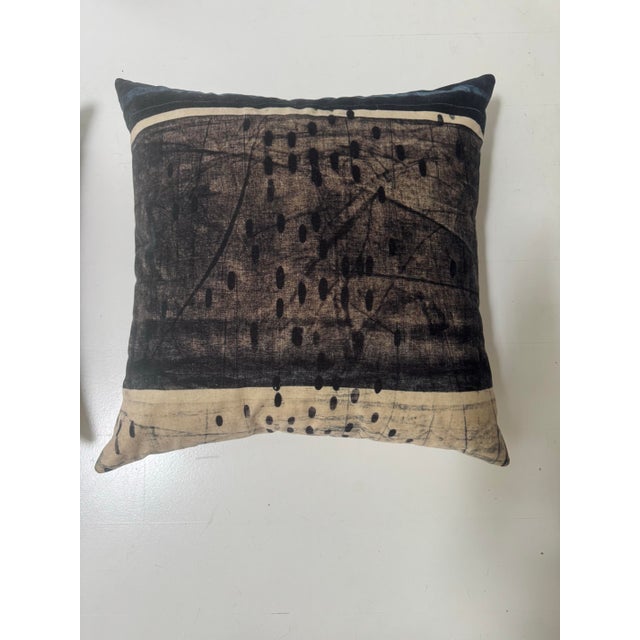 Abstract Hb Home Designer Velvet Pillows For Sale - Image 3 of 7