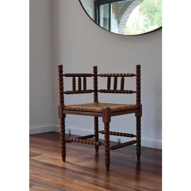 Wood Vintage Turned Wood Corner Chair, 1950s For Sale - Image 7 of 7