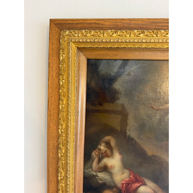 Late 17th Century European Baroque Oil Painting of Goddess and Cherub, Framed For Sale - Image 11 of 18