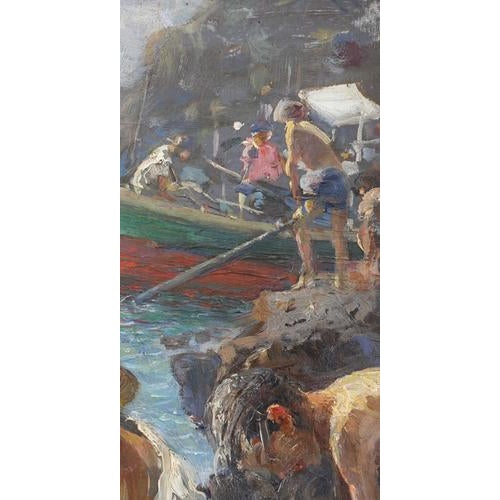 Gaetano Spagnolo, Pescatorello (Little Fisherman), 1930s, Oil Painting on Panel, Framed For Sale - Image 4 of 14