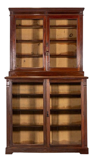 English Glazed Mahogany Bookcase, 1860s