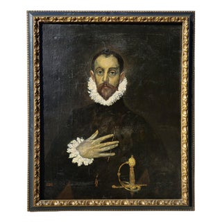 After El Greco, The Nobleman with His Hand on His Chest, 1924, Oil Painting, Framed For Sale