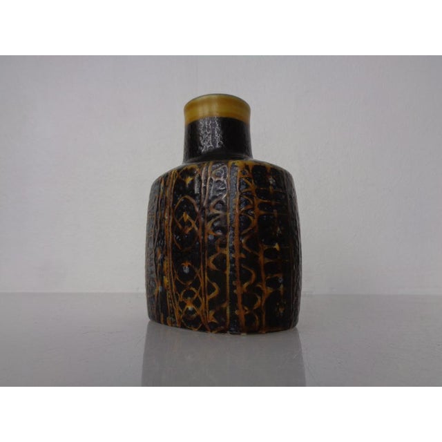 Black Baca Fajance Studio Ceramic Vase by Nils Thorsson for Royal Copenhagen, Denmark, 1960s For Sale - Image 8 of 18