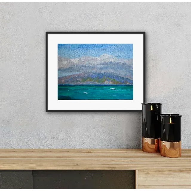 Contemporary Original Modern Impressionist Oil Painting, "Molokai View, Hawaii" For Sale - Image 12 of 13