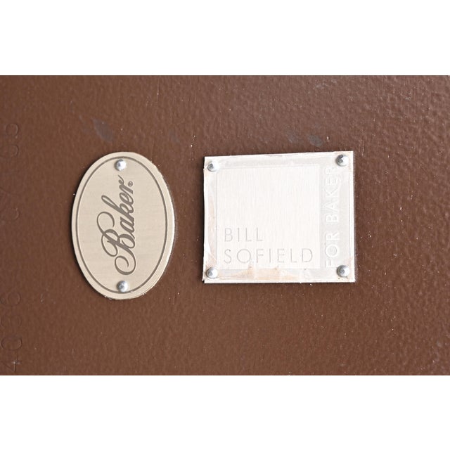 Bill Sofield for Baker Furniture Modern Walnut Extension Dining Table, Newly Refinished For Sale - Image 11 of 12