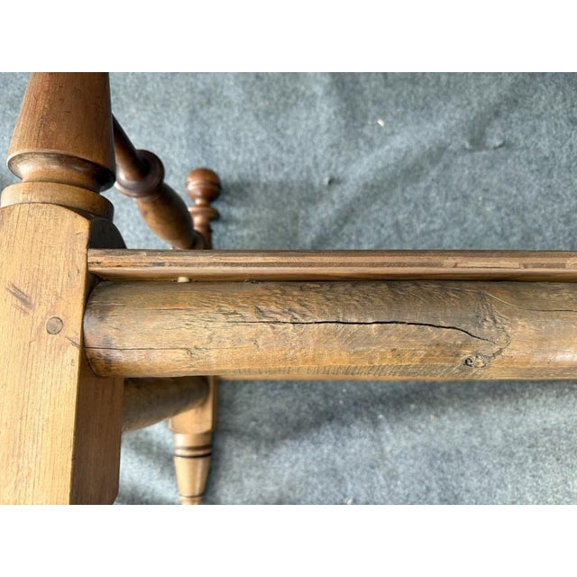 Antique Oak Turned-Post Quilting Frame Bench For Sale - Image 10 of 12