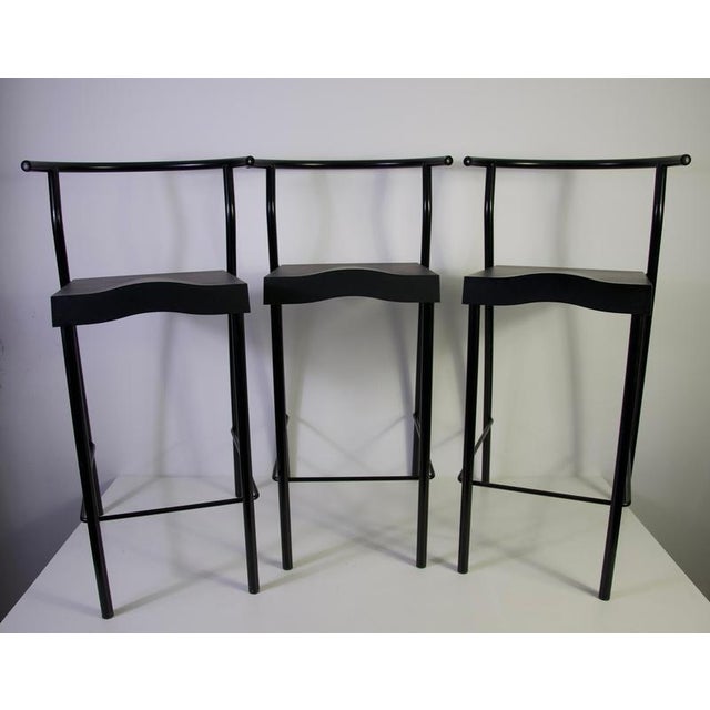 Black Barstools by Philippe Starck for Kartell, Italy, 1980s, Set of 3 For Sale - Image 3 of 10