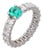 Mid 20th Century Lugano Gia Brazilian Paraiba Tourmaline Diamond 18k White Gold Wedding Band, Size 6.75 For Sale