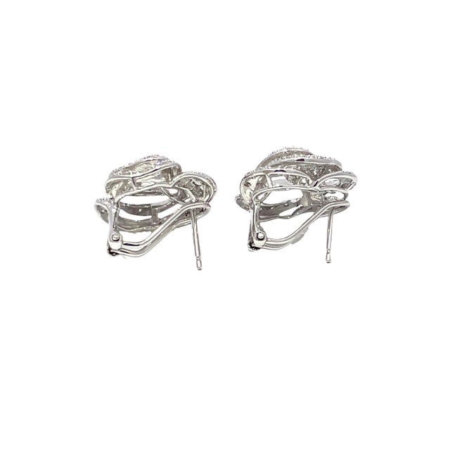 Elevate your elegance with our stunning Rose Flower Shape Diamond Earrings, crafted from luxurious 14k white gold. These...