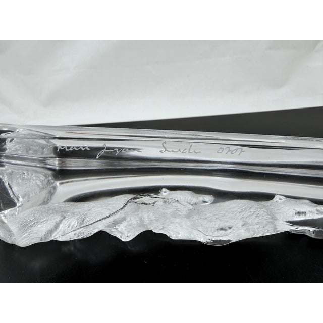 Large Mats Jonasson Etched Crystal of Two Bears Walking on Ice Signed and Numbered For Sale In New York - Image 6 of 6