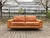 Gorgeous Vintage Danish Modern Leather Sofa. The cognac leather has a rich stunning patina with lot signs of use during...