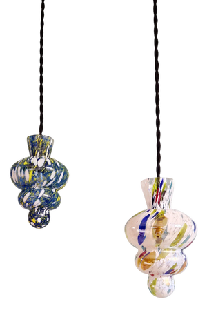 Vintage Blown Glass Pendant Lights, 1950s, Set of 2