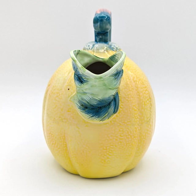 Canary Yellow The Haldon Group Vintage Lemon Shaped Lemonade Pitcher Studio Pottery Signed '81 For Sale - Image 8 of 11