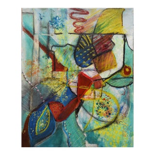 1990s Chromatic Dialogue Abstract Mixed-Media For Sale