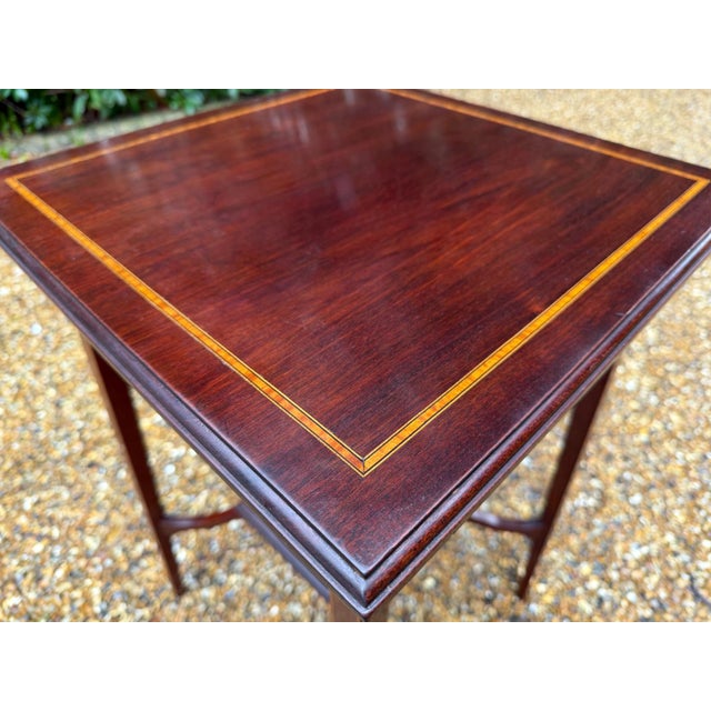 Late 19th Century Antique Mahogany Square Occasional Table, 1880 For Sale - Image 5 of 7