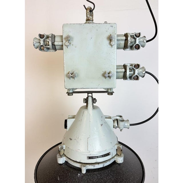 Grey Cast Aluminium Explosion Proof Pendant Lamp with Enameled Shade from Elektrosvit, 1970s For Sale - Image 16 of 18