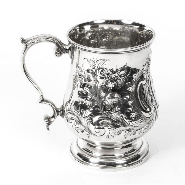 Victorian Silver Plated Embossed and Engraved Mug, 19th Century For Sale - Image 14 of 15
