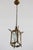 Metal Antique Japanese Style Brass and Etched Glass Hanging Lantern, Early 20th Century For Sale - Image 7 of 18