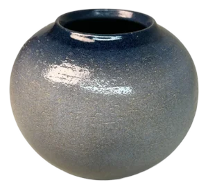 Shigaraki Ikebana Vase in Indigo Glaze, 1980s